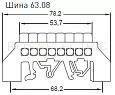 Шина "0" N 63.08 нейлоновый корпус на DIN-рейку (латунь) EKF sn0-63-08-dn EKF/ЭКФ