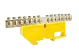 Шинки нулевые латунные на дин-опоре ШНИ 8х12мм 14 отв. цвет желтый DBN-28-14PE ENGARD