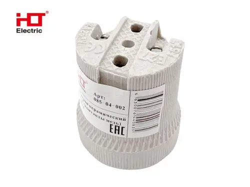 Патрон керамический E27 HLT ELECTRIC 085-04-002 - Ros-Electric
