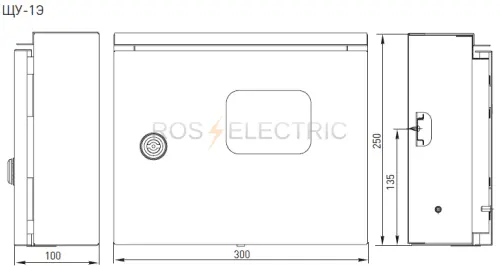 Щит учетный  под электронный счетчик ЩУ-1Э IP54 (250х300х100) EKF mb54-1Е - Ros-Electric