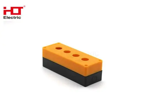 Корпус КП104 пластиковый 4 кнопки желтый HLT ELECTRIC 085-11-008 - Ros-Electric
