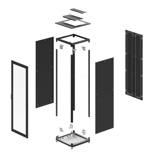 Шкаф разобранный напольный 19'' IT-CQE 24U 800х1200х800, двери стекло/сплошная, RAL9005 DKC R5IT2488GSB - Ros-Electric