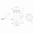 Выключатель-кнопка  металл 220V 2А (2с) (ON)-OFF  Ø10.2  черная  Mini  REXANT 36-3330 REXANT