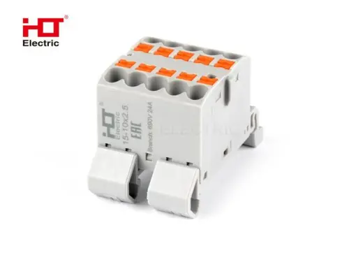 Распределительный Блок ПНК-15-10x2.5мм2 крепление F-NS35 HLT ELECTRIC 081-27-019 - Ros-Electric