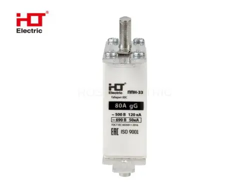 Плавкая вставка предохранителя ППН-33, габарит 00C, 160/80А HLT ELECTRIC 091-01-012 - Ros-Electric
