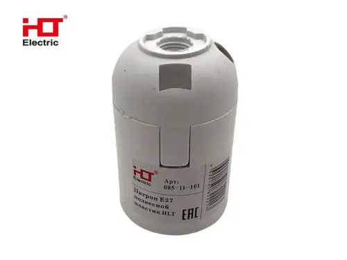 Патрон Е27 подвесной пластик белый HLT ELECTRIC 085-11-101 - Ros-Electric