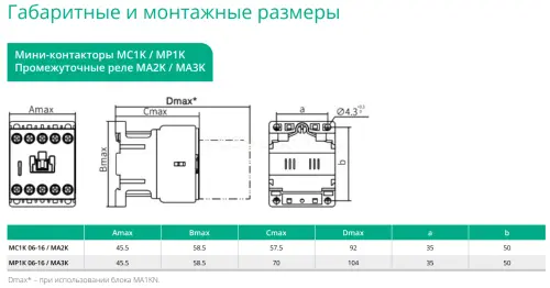 КОНТАКТОР MP1K 9A 1НЗ DC36V Systeme Electric MP1K0901CD - Ros-Electric