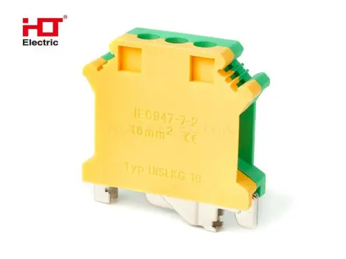 Зажим наборный UK-16мм2 PEN желто-зеленая HLT ELECTRIC 081-24-035 - Ros-Electric