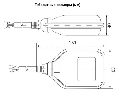 Выключатели поплавковые TSY-1 шнур 2M 16A красный-черный HLT ELECTRIC 085-24-01 - Ros-Electric