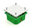Коробка распаячная для скрытого монтажа в полых стенах 92х92х45мм (с металлическими зажимами) зеленая GREENEL GE41021 GREENEL/Гринел