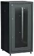 ITK Шкаф сетевой напольный LINEA E 24U 600х600мм стеклянная передняя дверь задняя металлическая черн LE05-24U66-GM ITK/ИТК
