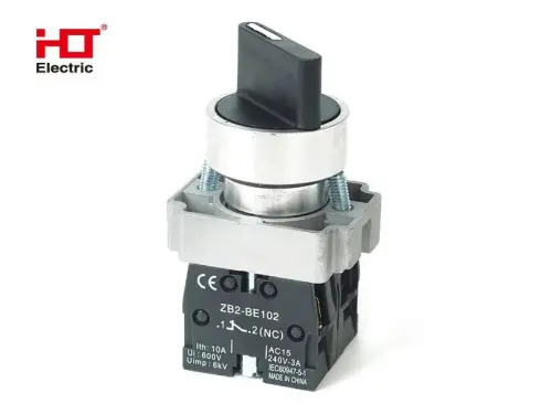 Переключатель BD33 черный 3 положения I-0-II стандарт. ручка 1з+1з IP20 HLT ELECTRIC 085-17-087 - Ros-Electric