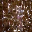 Гирлянда "Светодиодный Дождь" 2x0,8м, прозрачный провод ПВХ, 230 В, диоды Белые, 160 LED пост. Свече 235-105 NEON-NIGHT
