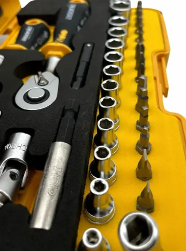 Набор бит SL/ND/PH/Tx/SQ/BH/MS с трещоткой и рукояткой ERGONIC в кейсе, 36 шт Felo 05783656 - Ros-Electric
