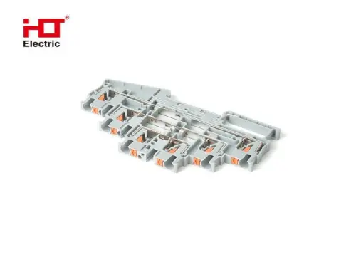 Зажим пружинный с нажимной кнопкой  PT-2.5мм2 трехуровневый 20A HLT ELECTRIC 081-25-022 - Ros-Electric