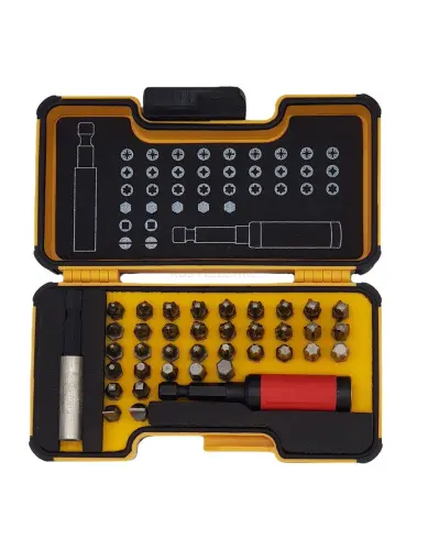 Набор бит SL/PZ/PH/HEX/Tx/SQ и битодержателем STAR в кейсе, 38 шт Felo 02073806 - Ros-Electric