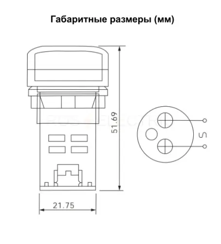 Индикатор тока AD-22 (LED) d22мм красный IP54 HLT ELECTRIC 085-06-256 - Ros-Electric
