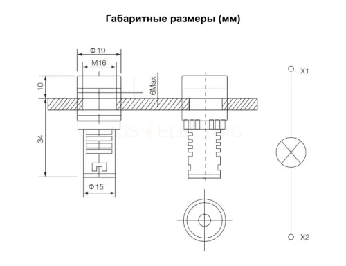 Лампа AD16-16DS(LED)матрица d16мм белый 230В IP40 HLT ELECTRIC 085-06-01 - Ros-Electric