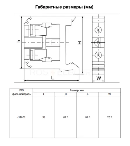 Зажим наборный JXB-70мм² (JXB250А) серый HLT ELECTRIC 081-23-42 - Ros-Electric