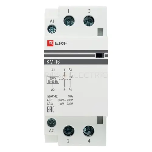 Контактор модульный КМ 16А NО+NC (2 мод,) PROxima EKF km-2-16-11 - Ros-Electric