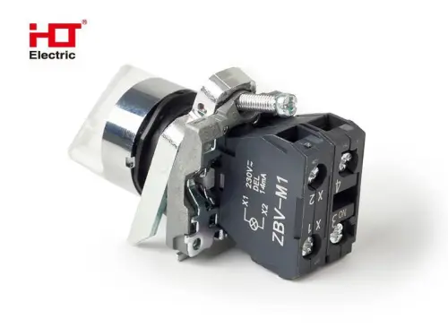 Переключатель XB4-BK3165 на 3 положения белый с подсветкой с фиксацией 1NO+1NC,  220V AC/DC, IP65 HLT ELECTRIC 085-14-227 - Ros-Electric