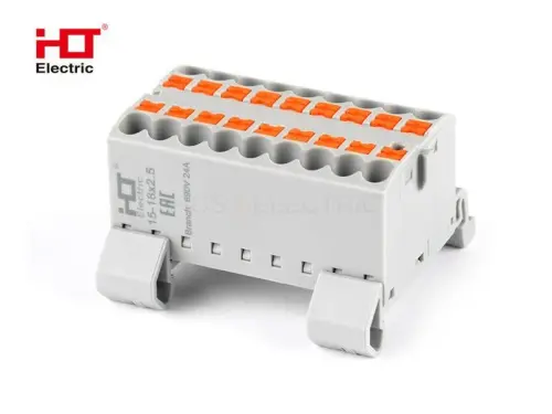 Распределительный Блок ПНК-15-18x2.5мм2 крепление F-NS35 HLT ELECTRIC 081-27-027 - Ros-Electric
