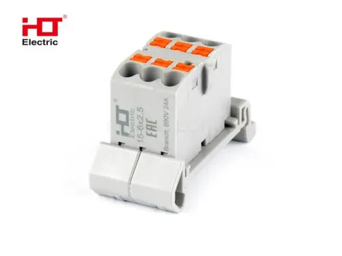 Распределительный Блок ПНК-15-6x2.5мм2 крепление F-NS35 HLT ELECTRIC 081-27-015 - Ros-Electric
