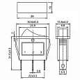 Выключатель клавишный 250V 15А (3с) ON-OFF желтый  с подсветкой  REXANT 36-2212 REXANT