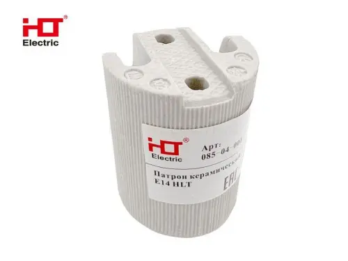Патрон керамический E14 HLT ELECTRIC 085-04-001 - Ros-Electric