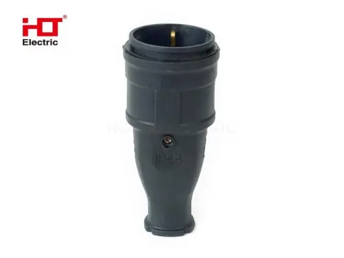 Розетка переносная с заглушкой каучук 2Р+РЕ 16А 250В IP44 HLT ELECTRIC 083-05-02 - Ros-Electric