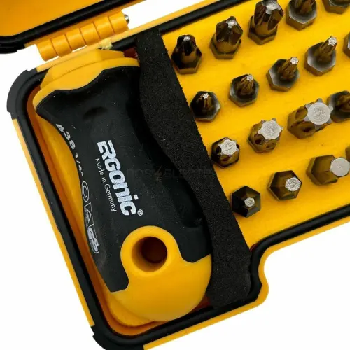 Набор бит SL/PZ/PH/HEX/Tx с рукояткой ERGONIC  и битодержателем в кейсе, 30 шт Felo 02073006 - Ros-Electric