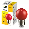LIGHTING Лампа светодиодная декоративная G45 шар 1Вт 230В красный E27 LLE-G45-1-230-R-E27 IEK/ИЭК