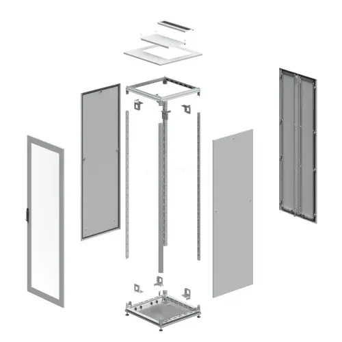 Шкаф разобранный напольный 19'' IT-CQE 24U 800х1200х1000, двери стекло/сплошная, RAL7011/7035 DKC R5IT2481GS - Ros-Electric