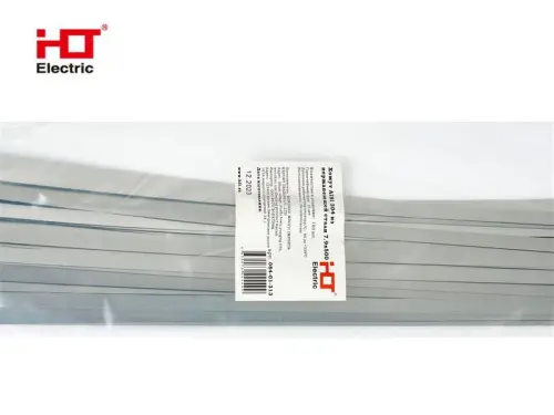 Хомут AISI 304 из нержавеющей стали, 7.9x500 (уп./100 шт.) HLT ELECTRIC 084-01-313 - Ros-Electric