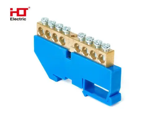 Шина N "ноль" на DIN-изол ШНИ-6х9-12-Д-синяя (уп/1 шт.) HLT ELECTRIC 081-03-056 - Ros-Electric