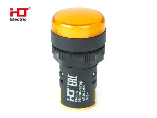 Лампа AD16-22DS(LED)матрица d22мм желтый 36В IP40 HLT ELECTRIC 085-06-12 - Ros-Electric