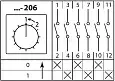 Кулачковый переключатель КПУ11-25/206 (1-2 3 полюсный (возврат)) SQ0715-0116 TDM/ТДМ