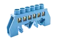 Шинки нулевые латунные универсальные ШНИ 8х12мм 6 отв. цвет синий DBN-18-06N ENGARD
