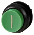 M22S-DH-G-X1 Головка кнопки выступающая без фиксации, цвет зеленый, черное лицевое кольцо 216658 EATON