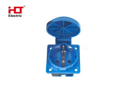 Розетка панельная РП10-3 скрытая с крышкой IP44 16А 2Р+РЕ 220В HLT ELECTRIC 083-03-60 - Ros-Electric