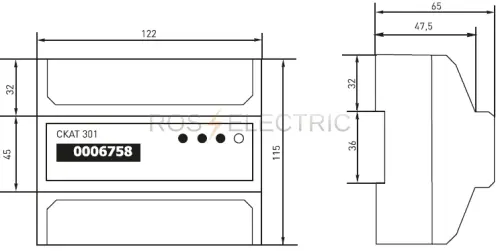 Счетчик электрической энергии СКАТ 301М/1-4 Ш Р2 5(50)A EKF 30 102 - Ros-Electric