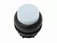 M22S-DLH-W Головка кнопки с подсветкой, выступающие, без фиксации, цвет белый, черное лицевое кольцо 216966 EATON