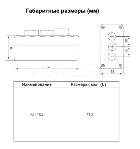 Корпус КП102 пластиковый 2 кнопки белый HLT ELECTRIC 085-11-003 - Ros-Electric