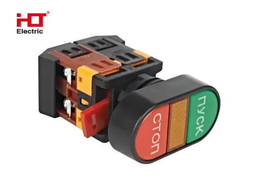 Кнопка APВВ-22N "Пуск-Стоп" d=22мм неон/240В 1з+1р HLT ELECTRIC 085-07-301 - Ros-Electric