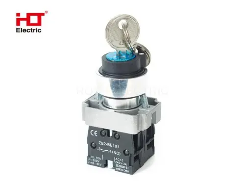 Переключатель BG53 черный 2 положения с замком возвратный 2NO IP20 HLT ELECTRIC 085-17-092 - Ros-Electric