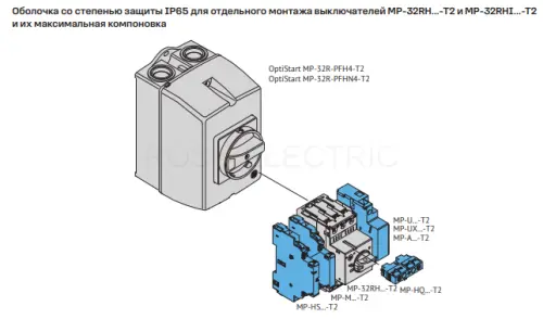 Оболочка для автоматического выключателя с желто-красной
рукояткой OptiStart MP-32R-PFHN4-T2 КЭАЗ 340167 - Ros-Electric