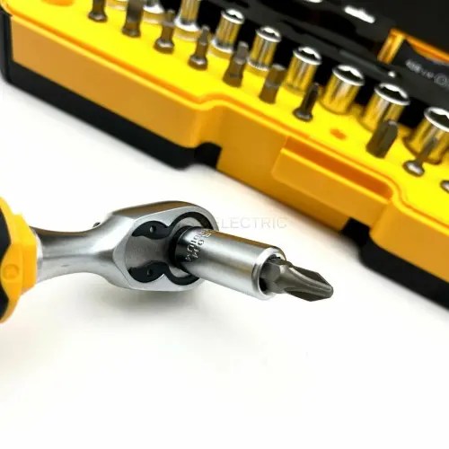 Набор бит SL/ND/PH/Tx/SQ/BH/MS с трещоткой и рукояткой ERGONIC в кейсе, 36 шт Felo 05783656 - Ros-Electric