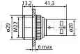 Кнопка с фиксацией SB7-CWL3565-24V(LED) d22мм 1з+1р желтая с подсветкой SQ0746-0046 TDM/ТДМ