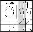Кулачковый переключатель КПУ11-25/202 (1-0-2 2 полюсный (возврат)) SQ0715-0105 TDM/ТДМ