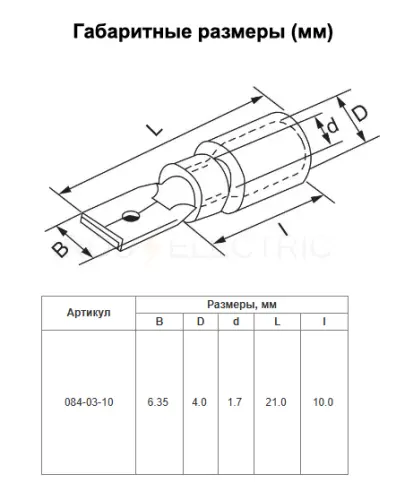 Разъем изолированный Рпи-п 1.25-5-0.8 красный (уп./100 шт) HLT ELECTRIC 084-03-10 - Ros-Electric